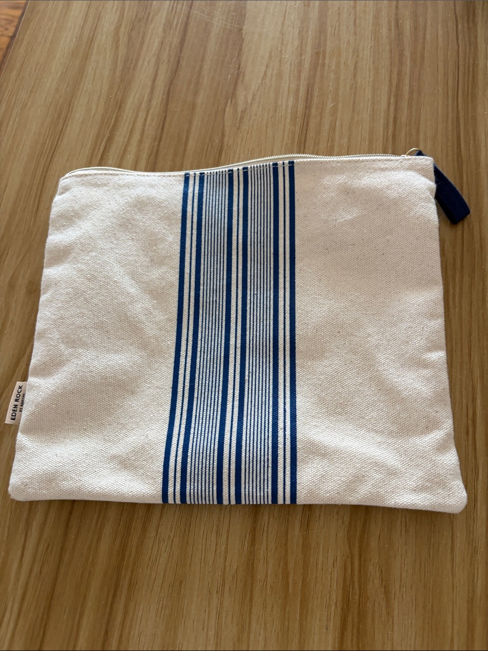 Blue Stripe Eden rock st Barths Canvas Pouch